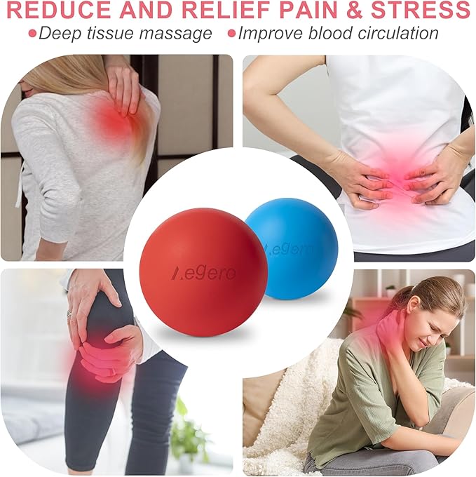 Massage Lacrosse Balls for Myofascial Release,Yoga Deep Tissue Massage,Trigger Point Therapy and Foot Plantar Fasciitis,Muscle Soreness Massager Ball (2Pack,Yellowish Green)
