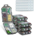 INVODA 12PCS 10-Compartment Pill Organizer BPA-Free Travel Pill Case with Daily Labels Portable Medicine Box for Vitamins, Supplements & Jewelry