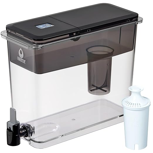 Brita UltraMax Large Water Dispenser with 1 BritaPlus Filter, 27 Cup Capacity, Black (Package May Vary)