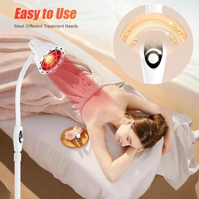 275W 110V Infrared Therapy Heat Lamp, Upright Far-Infrared Heat Therapy Lamp, for Relieving Joint Pain and Muscle Soreness