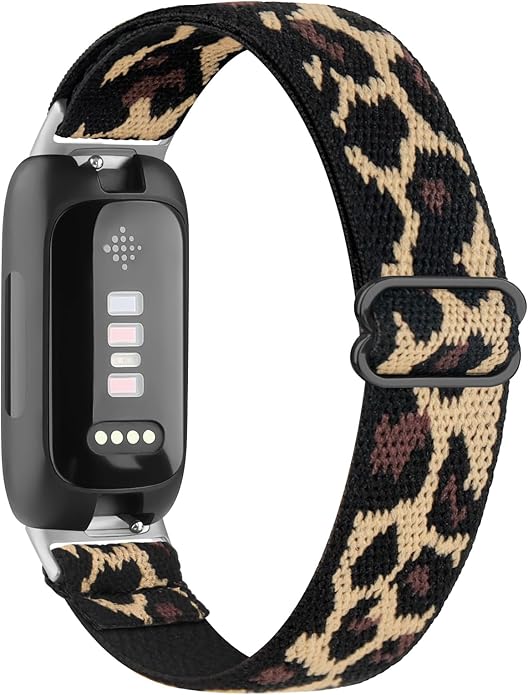 Vancle Elastic Bands for Fitbit Inspire 3 Bands Women, Breathable Adjustable Replacement Stretchy Nylon Loop Wristband Sport Straps Compatible with Fitbit Inspire 3 Fitness Tracker