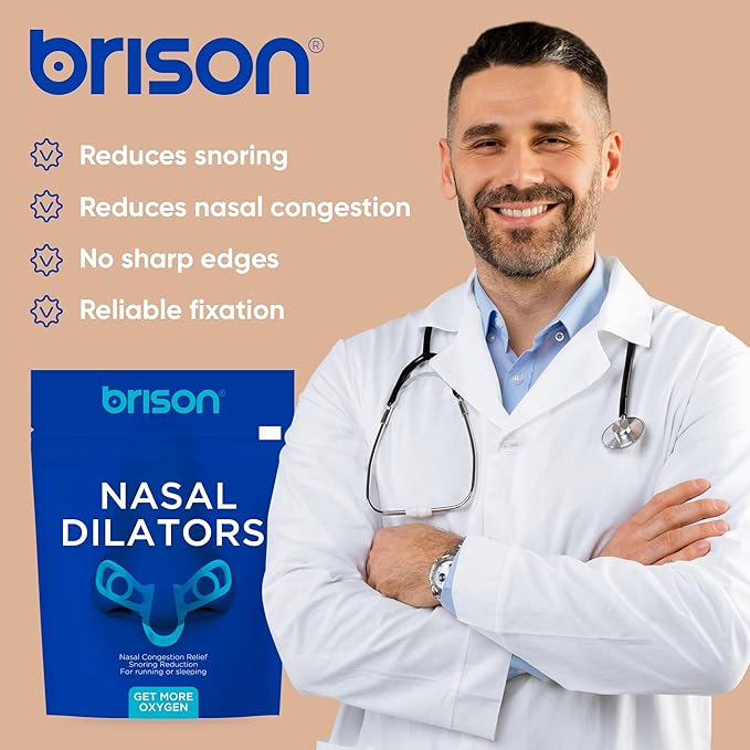 Brison Nasal Dilators for Breathing and Sleeping - 2 Pack Anti Snoring Nose Vents Opener for Better Breathing Sleeping and Activity Improves Airflow - 2pcs Soft-Hard