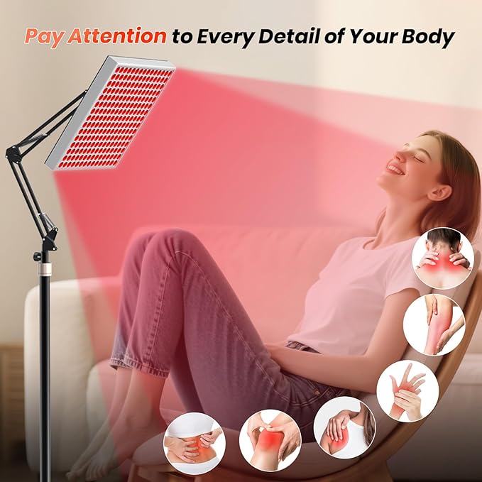 Red Light Therapy for Body Face, Infrared Light Therapy with Adjustable Stand, 660nm Red Lights & 850nm Near Infrared Light Therapy Lamp Device with Large Panel for Body at Home,Idea Gift for Mom Wife