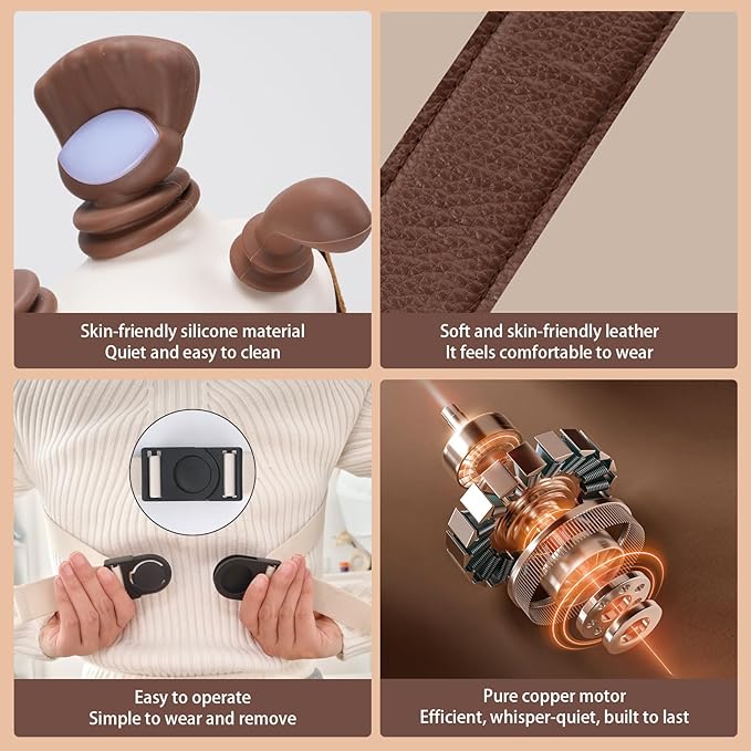Neck and Shoulder Massager with Hands,Wireless Portable Deep Tissue Massage for Neck, 4D Bionic Real Touch Shiatsu Hand Massager, Rechargeable Cervical Electric Massager for Home Office