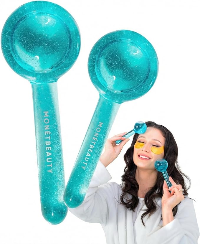 Ice Globes for Face, Freezer Safe and Highly Effective Facial Globes for Daily Beauty Routines, Face Roller to Tighten Skin, Reduce Puffiness, Enhance Circulation and Complexion (Blue)