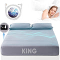 Grounding Sheets King Size, 95% Organic Cotton + 5% Pure Silver Fiber, Grounding Sheet Earth Connected Bedding (King - 77"x 80"x 13" Gray) Fitted Earth Sheets with Grounding Cord