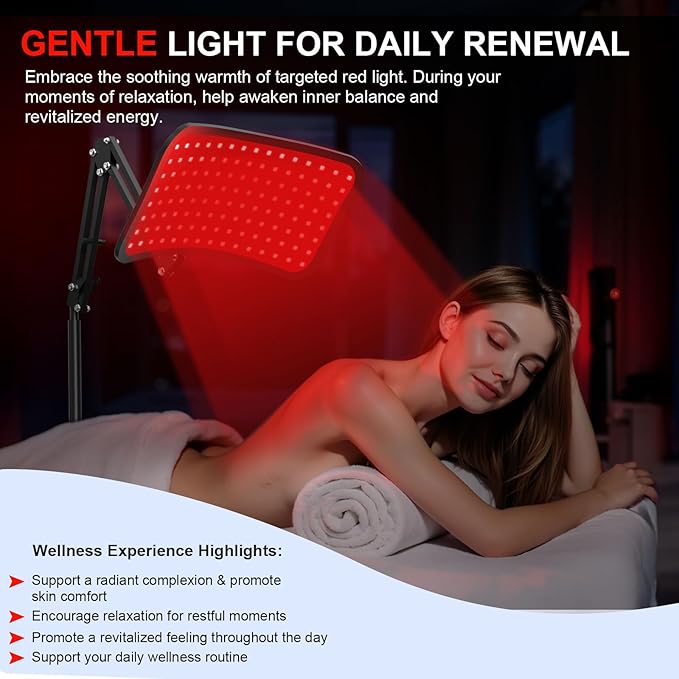 Red Light Therapy for Body, Red Light Therapy for Face and Body with 660nm/850nm Dual Wavelength Touchscreen & Remote Control,Adjustable Stand/Desktop Mount,Infrared Light Device for Skin Health
