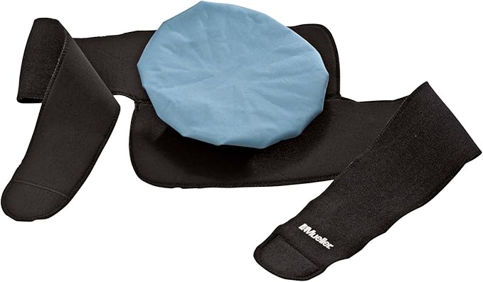 MUELLER Sports Medicine Ice Bag Wrap, Cold Therapy for Injuries and Pain Relief, Ice Pack Included, Black