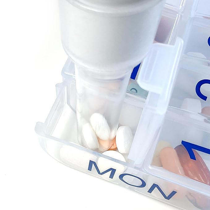 e-Pill Pill Dispenser - Accutab - Weekly - Up to 3 Times Per Day - with Tablet Popper for Blister Packs
