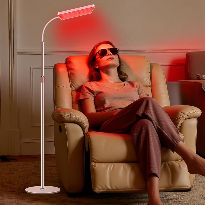 Red Light Therapy for Body and Face Use, 3 in 1 Chip with 660nm Red Light and 850nm Near Infrared Light, LED Red Light Therapy Lamp with 61 inch Adjustable Stand, Timer and Dimmer