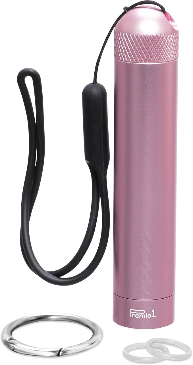 Regular Size 4” Storage Tube, Odor Locking Smell Proof, Waterproof Container, Medication Pills Supplements etc… Holds up to 85mm Length, Outdoor EDC Metal Holder, Pocket Travel - Rose Gold