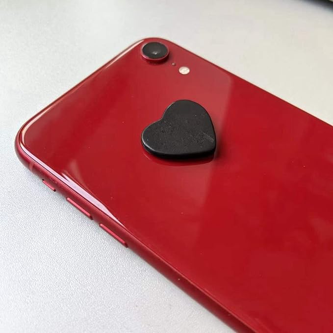 RICHRAIN Mobile Phone Sticker Shungite Heart Shape Protection Sticker 2 Pieces Set