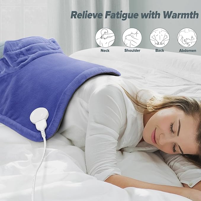 Heating pad for Neck, Back, Shoulder, Cramps Pain Relief, Gifts for Women, Men, Mom, Dad, 4 Auto-Off, Machine Washable, 6 Heat Settings, Ideal for Mother’s Day, Father’s Day, Christmas, Birthdays