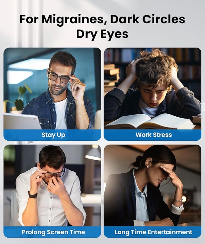 VANI Eyeliber 2 Plus Eye Massager with Remote, Valentines Day Gifts for Him Her Birthday Gifts for Men Women, Headache Massager for Migraines, Heated Eye Mask for Reducing Eye Strain and Dry Eyes