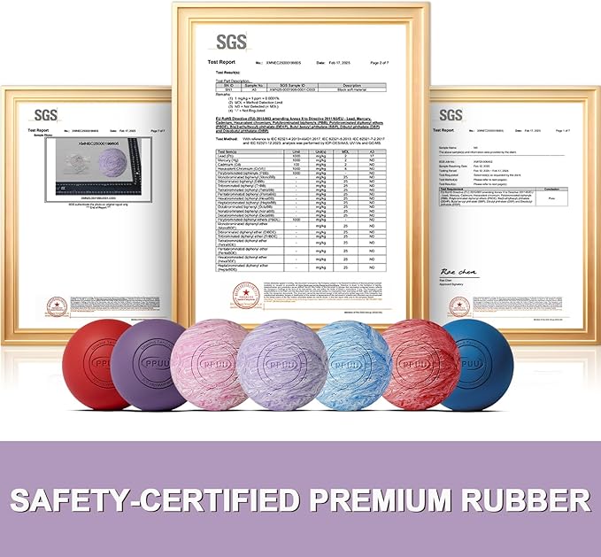Massage Lacrosse Ball for Myofascial & Trigger Point Release, Muscle Knots, Yoga Therapy – Improves Joint Mobility & Relieves Pain – Shoulder, Back, Plantar Fascia, HIPS – 2.5-Inch Purple-02 Rubber
