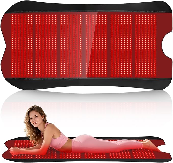 Red Light Therapy Mat for Body, 76.8"x 39.4" Red Light Therapy Pad with Controller, 1260pcs 2 in 1 LEDs (660nm & 850nm), Adjustable Timer & Intensity