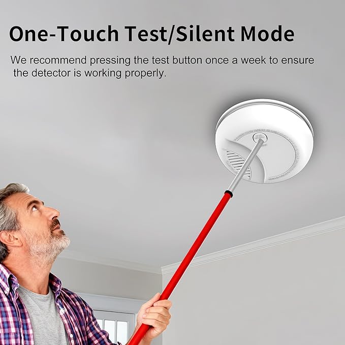 Fire Alarms Smoke Detectors, Photoelectric Sensor Smoke Alarm Battery Operated, Fire Alarm with Test Button & Low Battery Signal, LED Warning Light 85 dB Alarm Sound for Bedroom and Home, 4 Pack
