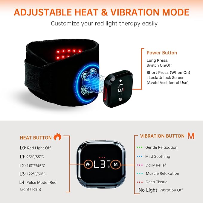 Suerbeaty Red Light Device for Hands Wrist, Cordless & Rechargeable 2000mAh Controller with Auto-Off Timer, 660nm & 850nm NIR for Comfort Support