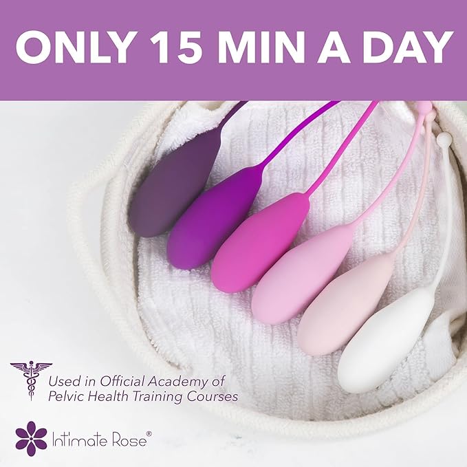 Kegel Exercise System - Pelvic Floor Exercises - Set of 6 Premium Silicone Kegel Exercise Weights & Control with Training Kit for Women: Beginners & Advanced