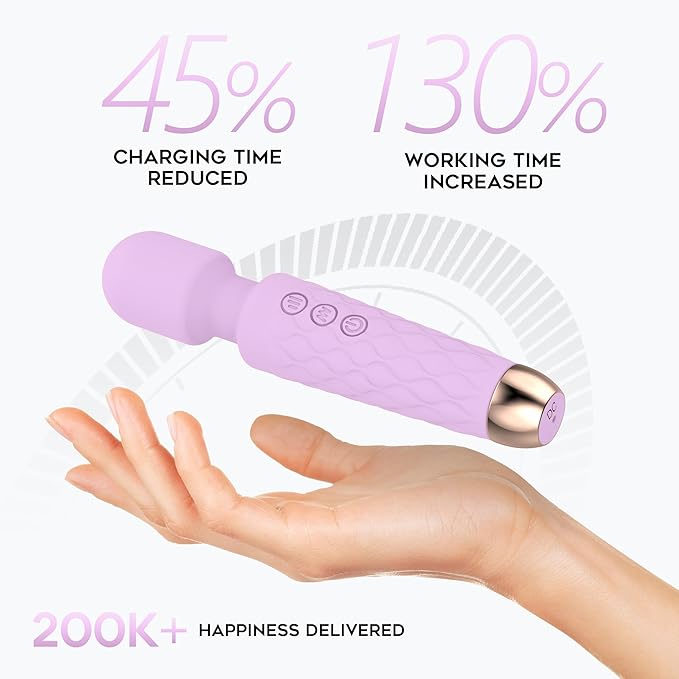 Personal Massager, Handheld Wireless Massager, Waterproof and Portable, 20 Speeds 8 Patterns Cordless Massagers for Neck, Back Pain, Leg and Hand Pain & Sports Recovery, Purple