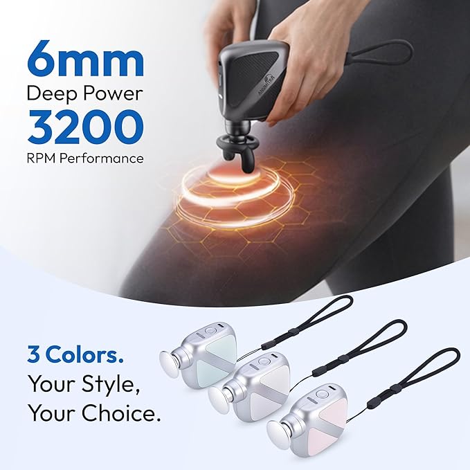 ANUMITRA Pocket Mini Massage Gun – Pocket-Sized Handheld Massager for Deep Tissue Muscle Relief, Travel & Office, Gym Use, Ideal Gifts for Men & Women