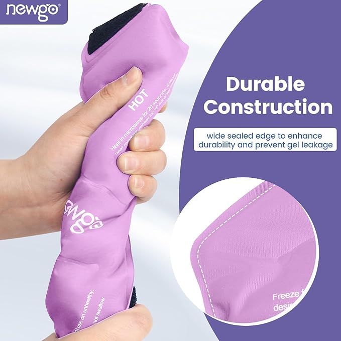 NEWGO Ankle Ice Pack Wrap for Sprained Relief, Ice Pack for Ankle Inuries Reusable, Cold Therapy for Ankles Swelling, Post Surgery Recovery - Purple