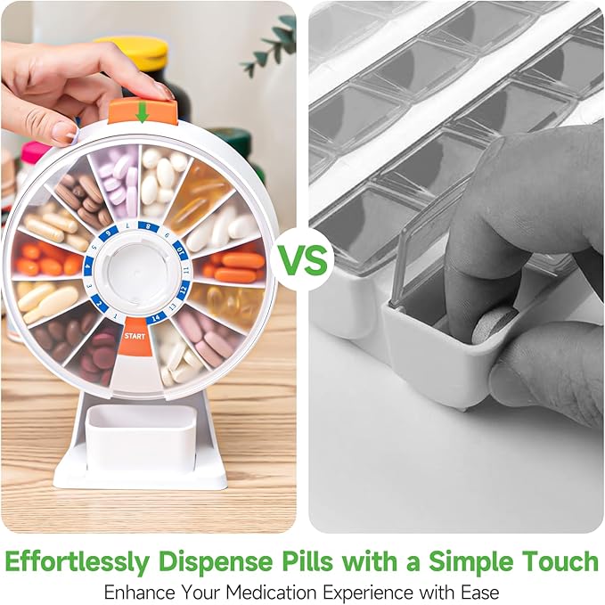 Daily Pill Dispenser, Weekly Pill Organizer 2 Times a Day, Cute Pill Organizer with New Design