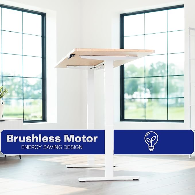 VIVO Electric Stand Up Desk Frame Workstation, Frame Only with 220 lbs Capacity, Brushless Motor Standing Height Adjustable Legs with Memory Controller, White, DESK-V100EWY