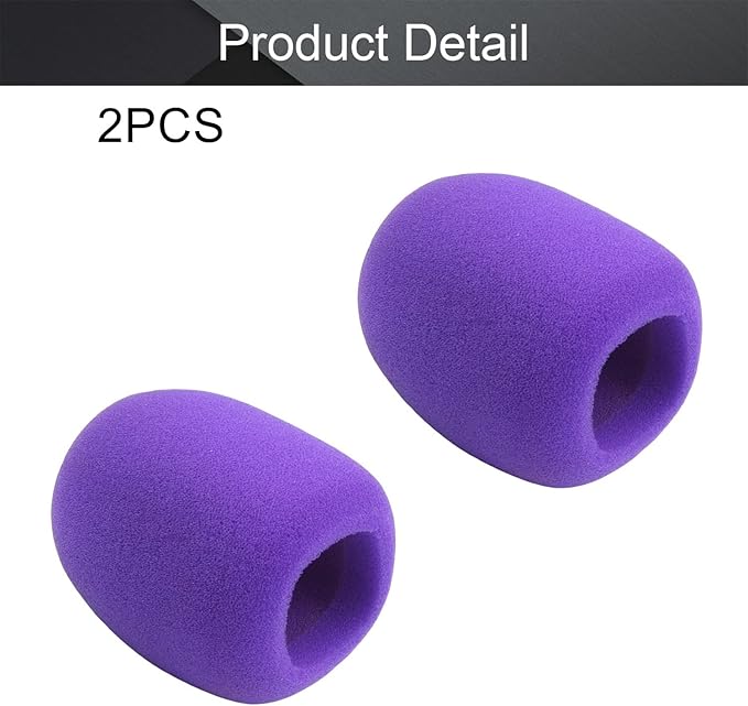 Fielect 2Pcs Microphone Cover Sponge Foam Mic Cover Handheld Microphone Windscreen Shield Protection Micro Foam Filter Purple for KTV Broadcasting