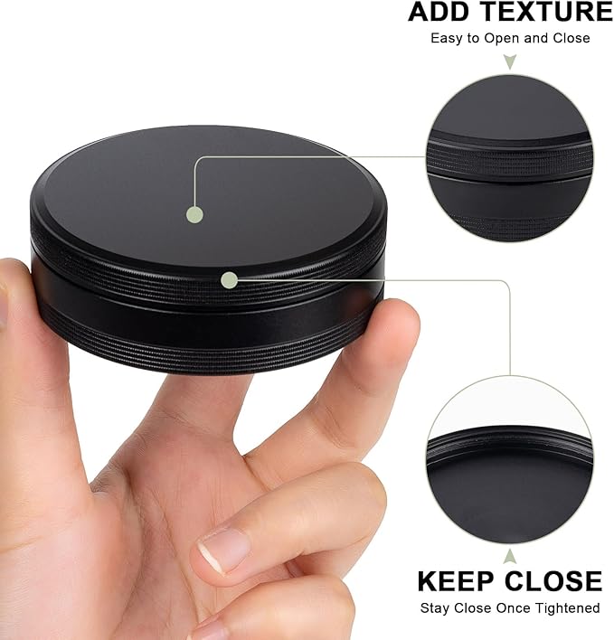 Metal Pill Case 4 Compartments - Travel Pill Organizer Waterproof, Small Pill Box for Purse, Compact Medicine Container Pill Dispensers Holder for Vitamin, Fish Oil, Supplement (Black)