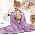 Purple Weighted Blanket Kids 7lbs, 40"x60", Cooling Heavy Throw Blanket for 60-90lbs, Microfiber Soft Thick Big Blankets Weighted Comforter Breathable Gift for Sleeping