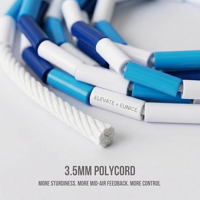 Elevate Rope Professional Beaded Jump Rope - 3m Adjustable, Quality Beads & Poly Cord - For Freestyle, Cardio & Tricks - All Levels & Indoor/Outdoor Use