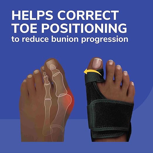Dr. Scholl's BUNIONRELIEF & TOE CORRECTOR Massaging Gel-Bunion Splint & Big Toe Straightener-Orthopedic-Bunion for Women&Men Bunion Pads for-BunionPainRelief,1 Support Set (Left&Right),(Pack of 2)
