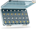 Pill Organizer 7 Day, Weekly Pill Box, Pill Case Large 28 Compartment, Portable Daily Medicine Container (Blue) (Blue, Large)