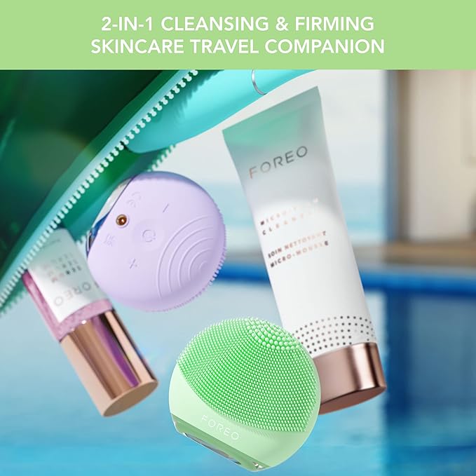 FOREO LUNA 4 go Face Cleansing Brush & Firming Massager - Premium Face Care - Enhances Absorption - Simple Skin Care Tools - For All Skin Types- Pistachio
