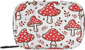 Pill Box Red Mushroom 7 Day Pill Case Travel Pill Organizer Bag with Zipper Portable Weekly Vitamin Medicine Supplement Holder Pouch Bag