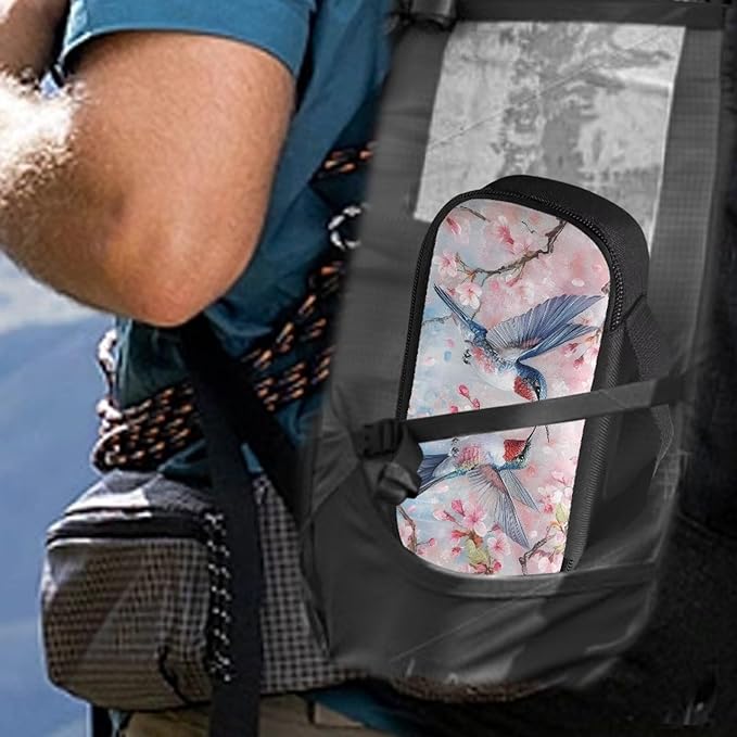 Cherry Blossom Hummingbirds Insulin Cooler Travel Case Insulated Diabetic Bag with Top Handle Medication Cooler Bag for Insulin Pens and Blood Glucose Monitor Supplies Easy to Carry