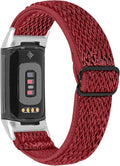 Lijinlan Nylon Band Compatible with Fitbit Charge 5 Advanced Fitness & Health Tracker, Elastic Woven Strap Stretchable Wristband Watch Bands Replacement for Charge 5 for Women Men