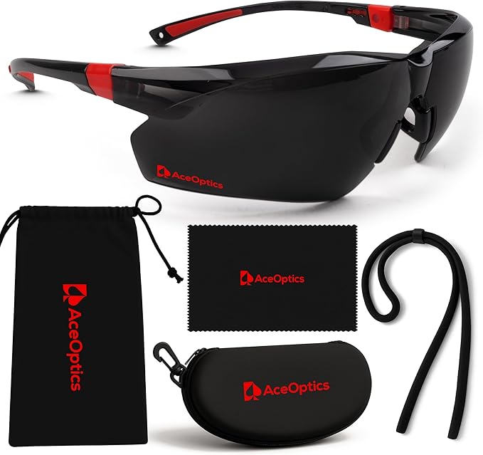 Safety Glasses – ANSI Z87 Certified, 5X Anti-Fog ClearShield™ Lenses with Premium Hard Case & Accessory Bundle