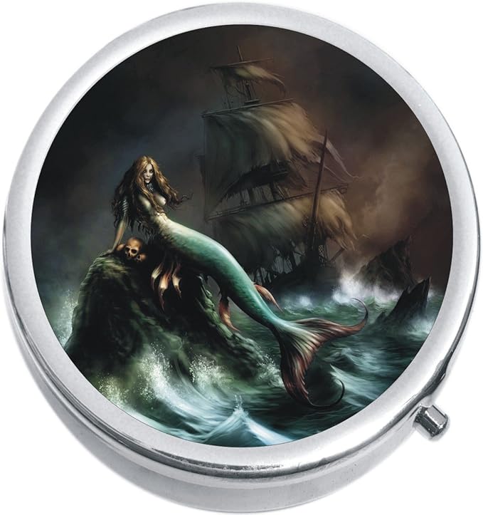 Mermaid Pirate Ship Medicine Vitamin Pill Box