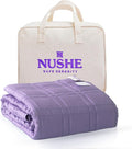 Weighted Blanket for Adults (20 lbs, 60”x80”,Purple)Queen Size. 100% 300TC Viscose, Derived from Bamboo-Premium 7 Layer Cooling Weighted Blankets. Breathable Blanket with travel bag & Machine Washable