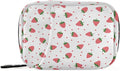 Strawberry Fruit Pill Box 7 Day Pill Case Travel Pill Organizer Bag with Zipper Portable Weekly Vitamin Medicine Supplement Holder Pouch Bag