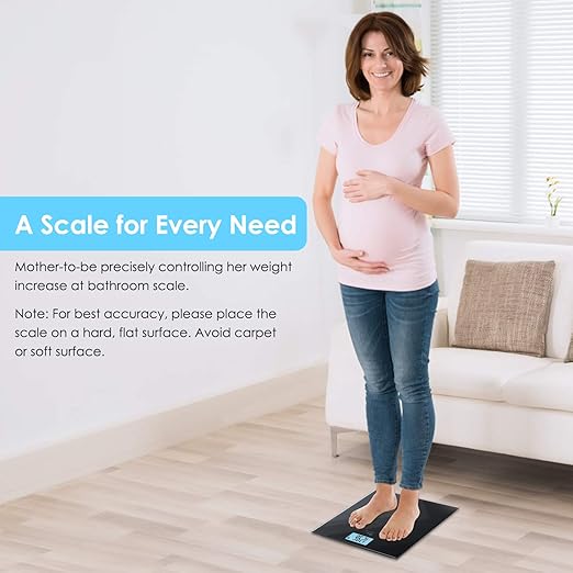 himaly Digital Body Weight Scale, USB Rechargeable Bathroom Scale with Step-On Technology, Back Light Display, Digital Weight Scale, 400Ibs/180kg Capacity, 6mm Tempered Glass