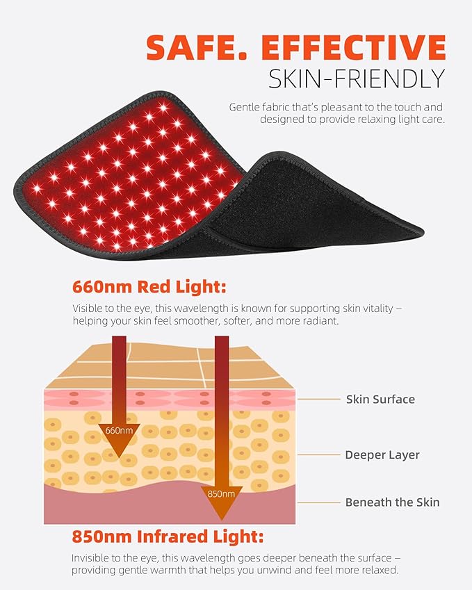 Red Light Therapy for Body, 3 in 1 Infrared Red Light Therapy Lamp with Stand & Wrap, 660nm+850nm, 4 Modes & 6 Timers, Full Body Red Light Panel at Home for Beauty Recovery Relaxation