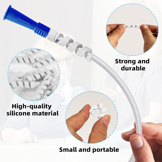 10 Pack Oxygen Tube Support Crimp Straightener for Portable Oxygen Concentrator, Oxygen Tubing Support for Oxygen Tank Oxygen Hose Nasal Cannula Oxygen Accessories (Gray)