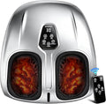 Shiatsu Foot Massager with Heat : 2026 Upgraded Deep Kneading Foot Massager Machine with Vibration & Compression for Plantar Fasciitis & Neuropathy - Relax for Office Home Use, Silver