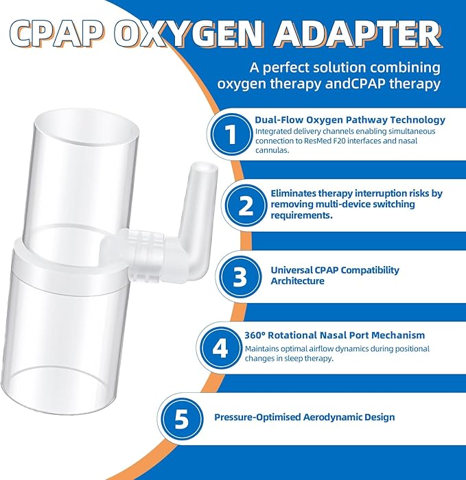 4 Pack CPAP Hose Adapter,CPAP Oxygen Enrichment Adapter,Universal Tube Connector for CPAP Tubing Hose,Oxygen Supplies