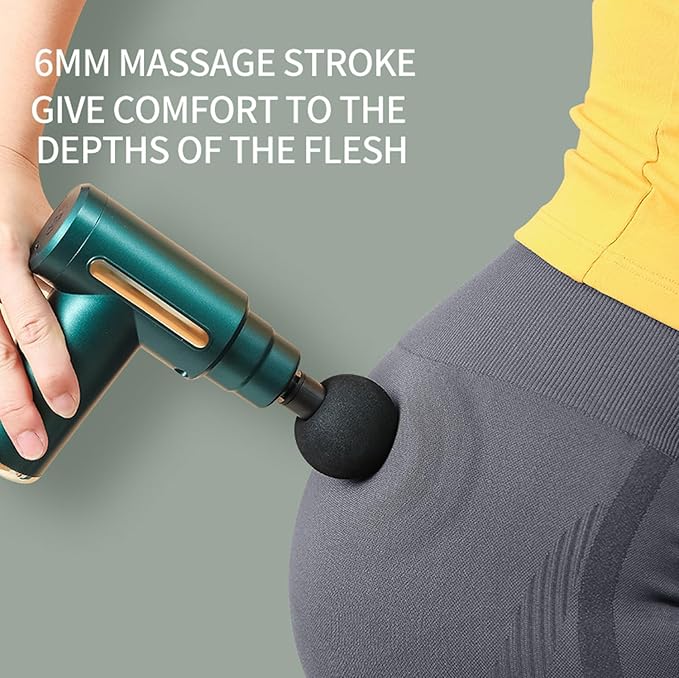 Massage Gun Deep Tissue, Portable Massage Gun with 4 Interchangeable Massage Heads for Deep Muscle Relief & Relaxation, 99 Touches, Best Gift (Gray)