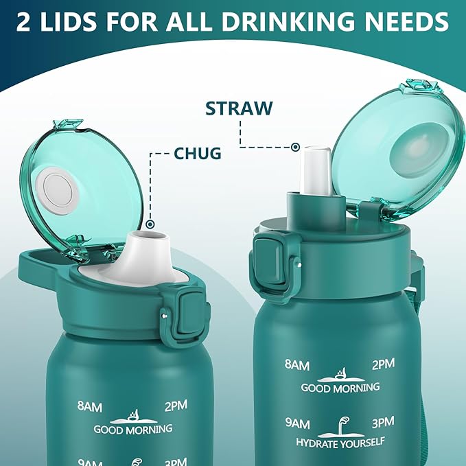 17oz Insulated Water Bottle with 2Lids(Straw Lid & Spout Lid), 500ml Stainless Steel Water Bottle Double Walled Leakproof, Reusable Metal Bottle Keep Cold & Hot for Men, Women BLUE BLUE