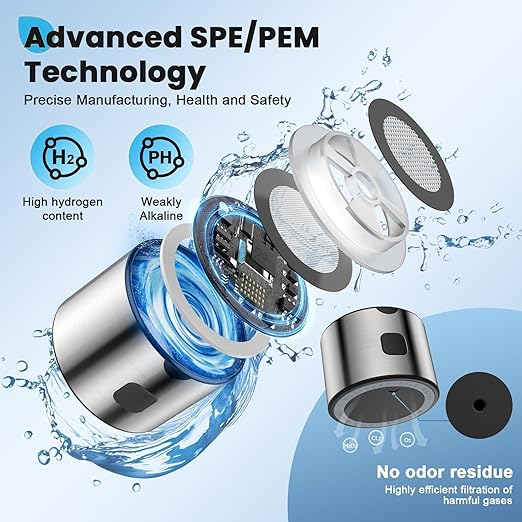 Hydrogen Water Bottle Generator – 460ml Portable Rechargeable Ionizer Machine with Advanced SPE PEM Technology, Up to 3200+ PPB High Concentration for Home, Office & Travel